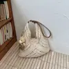 Bolso de hombro nuevo tejido con cuerda de algodón, moderno para vacaciones en la playa, uso diario casual, para ir al trabajo, simple, de nicho, bolso de mujer de alta gama