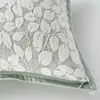 Almofada Jacquard de Veludo Estilo Vintage Cremoso para Sofá Sala de Estar Almofada de Costas Luxo Leve Retro Travesseiro de Cabeceira Pousada Folhas