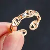 Anillo Abierto Estilo Europeo con Nariz de Cerdo de Circonia Cúbica Regalo de Personalidad de Alta Gama para Novia Mejor Amiga Anillo para Dedo