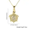 Nueva moda nicho chapado en cobre oro de 18k colgante de tortuga creativo personalidad tortuga colgante micro incrustada circón venta al por mayor