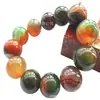 Atacado Atacado Pulseira de Ágata Pavão Natural Brasileira Ágata Colorida Contas Redondas Pedra Preciosa de Cristal Pulseira de Jade Feminina