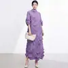 Exportar vestido largo de talla grande, corte holgado, para mujer, con un toque de alta gama, que disimula las imperfecciones del cuerpo, elegante y versátil, elegante vestido Issey Miyake