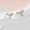 Pendientes de Clip con Cadena para Estudiantes, Versátiles, Nuevo Estilo Coreano de Moda 2026, Modernos, Compactos, Cuff de Oreja con Cadena de Diamante Único