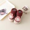Zapatos calcetín de terciopelo cálido para bebé de invierno, zapatos para interiores y exteriores para niños, suelas de goma, zapatos para suelo fresco, zapatos de moda de dibujos animados para niños y niñas