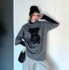 Primavera 2026 Nueva Versión Coreana Holgada Estampado de Oso Engrosada Camiseta Casual para Mujer Elegante Retro Letra Manga Corta Camiseta Básica