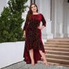 23023 Macacão Oficial Feminino Plus Size Amazon Manga Três Quartos Cauda de Sereia Barra Alta e Baixa Extra Longo Veludo