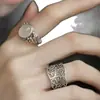 Anillo Retro Estilo Chino Nuevo para Mujer, Estilo Minimalista Único, Anillo Abierto para Dedo Índice Flor de Plata Tailandesa de Imitación, Anillo de Moda y Único
