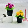 5 rosas con pestaña negra taza internacional tienda de bonsáis decoración de escaparate planta verde artificial en maceta adornos de flores artificiales