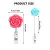 Abs Flor de Color Resina Flor de Rosa Artificial Hebilla de Fácil Extracción Retráctil Carrete para Insignia de Fácil Extracción Hebilla de Fácil Extracción