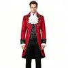 Em Estoque Atacado Casaco Cauda de Andorinha Masculino de Corte Medieval Borda Prateada Casaco Vintage Bordado Gótico Fantasia de Cosplay de Halloween