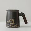 Caneca de chá de cerâmica para escritório caneca de separação de chá caneca de chá com filtro grande capacidade caneca de água com tampa Caneca presente logotipo