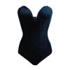 Ropa Popular Transfronteriza Europea y Americana de Amazon para Mujer Terciopelo Dorado Sexy Top de Tubo Mono Versátil