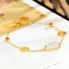 Pulsera de calabaza de oro antigua jade Hetian natural pulsera de jade jade personalidad retro pulsera versátil joyería para mujer oro antiguo