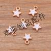 9 cores 6 * 8mm mini estrela de cinco pontas pingente KC gota de ouro pingente de óleo pingente joias bolsas acessórios de manicure