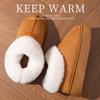 Pantuflas de Algodón para Mujer Invierno 2026 Nuevas Populares Suela Gruesa Felpa Cálida Antideslizantes Zapatos de Algodón de Maternidad para Uso en Exteriores