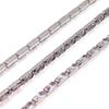 Corrente garra de zircônia retangular vertical banhada a prata de fábrica corrente de diamante branco de fundo de cobre atacado joias sapatos acessórios de vestuário
