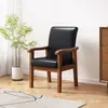 Sillón sofá moderno minimalista hogar balcón ocio silla con respaldo silla de lujo ligero silla de mahjong sala de conferencias silla de madera maciza con reposabrazos