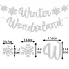 Bandera Tema Nieve y Hielo Copo de Nieve Navideño Boda Baby Shower Fiesta de Cumpleaños Decoración Bandera Flor