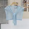 Novo estilo 2026 xale de tricô fino de seda gelada vazado para combinar com camisas e saias, usado sobre uma camiseta ou como um pequeno colete para mulheres no verão