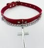Collar Cadena de Cuero Original Europeo y Americano Transfronterizo Cruz Colgante Cruz Collar de Cuero