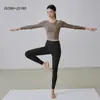 Top de yoga adelgazante para primavera y verano con almohadillas en el pecho, mangas largas, secado rápido, talla grande, para mujeres de talla grande, conjunto deportivo para mujer para entrenamiento de Pilates
