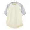 Camiseta Estilo Verano Pareja Hombre Patchwork Multicolor Manga Corta Marca de Moda Ins Casual Deportiva Top de Media Manga