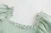 Vestido de Primavera Feminino Novo Estilo Europeu e Americano Xadrez Elástico Saia Longa 9400