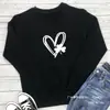 Ebay Sitio Independiente de Comercio Exterior Estampado de Trébol en Forma de Corazón Sudadera Holgada de Moda Cuello Redondo Manga Larga