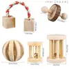 Juguete de Madera Hamster Explosiones de Amazon de 5 Piezas Hamster Conejo Loro Juego Combinación de Molienda