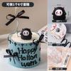 2025 Feliz Halloween Decoraciones para Pastel Cara de Fantasma Demonio Lazo de Cinta Toppers para Fiesta de Halloween