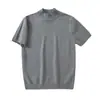 Suéter Camiseta de Gola Alta Meia Manga em Lyocell para Homens Que Pode Ser Usado em Todas as Estações, Ajuste ao Corpo para Roupas de Baixo para Primavera, Outono e Inverno com Pontos Casuais