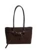 Bolsa Grande Capacidade Retro Simples Feminina 2026 Outono/Inverno Nova Bolsa de Ombro Única para o Dia a Dia Moda Bolsa Tote de Camurça