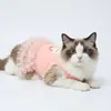 Vestido Fresco Verde de Costilla para Princesa Mascota con Diseño de Anillo para Correa, Gasa Transpirable y Esponjosa para Gatos y Perros para Salidas de Verano