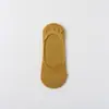 Meias Invisíveis Femininas de Algodão Cor Sólida para Primavera e Verão, Meias Femininas Respiráveis de Silicone Antiderrapantes de Corte Baixo, Estilo Fino Confortável e Versátil