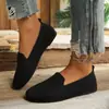 2026 Nuevos Zapatos de Suela Plana de Punta Cuadrada Flyknit de Comercio Exterior Europeo y Americano para Mujer, Slip-on, Huecos, Transpirables, Zapatos Perezosos, Zapatos Casuales