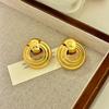 Pendientes Lvgong Europeos y Americanos Ins Geométricos Distintivos Círculo aleación lisa pendientes nicho alta gama simples pendientes estilo frío