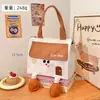 Bolsa de Almuerzo de Papel de Aluminio Engrosado con Asa, Bolsa Bento Pequeña con Forma de Casa para Oficinistas, Caja de Almuerzo Grande, Bolsa Térmica Portátil de Alto Valor Estético