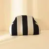 Bolso de Mano de Punto Rayado, Bolso de Mahjong, Versátil Portátil para el Día a Día, Tejido con Clip de Almacenamiento, Bolsa de Maquillaje, Gran Capacidad