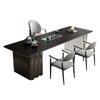 Mesa de centro de pizarra moderna minimalista de lujo ligero para sala de estar, uso doméstico, mesa de café de acero inoxidable, mesa de té, balcón, oficina, combinación todo en uno