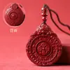 Pingente de Nove Palácios e Oito Trigramas com Alto Teor de Cinábrio Pingente de Colar de Areia Dourada Roxa Mineral Original para Homens e Mulheres para o Ano do Zodíaco Deles