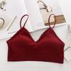 Chaleco corto con tirantes para mujer, ropa interior sexy con espalda descubierta y pecho pequeño, ligero y anti-correr, con almohadilla para el pecho, top deportivo tipo tubo.