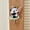Gancho de puerta de flor de derechos de autor Gancho de puerta de dibujos animados de panda Gancho de baño Gancho acrílico sin costuras lindo Sin perforaciones