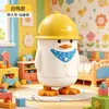 Papelera Grande Estilo Dibujo Animado de Pingüino Jefe de Policía con Doble Contenedor Interior y Exterior, Gran Capacidad, Almacenamiento de Basura de Gama Alta con Ruedas