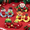 Óculos com tema de Natal, kit de artesanato DIY infantil em tecido não tecido, adequado para festas de jardim de infância, adereços para fotos e decorações