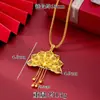 Nuevo Colgante Vietnamita de Oro Arena Estilo Palacio con Diseño Moderno, Collar de Borla Pavo Real Filigrana, Joyería Vintage Imitación Oro