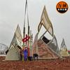 Escultura Grande de Aço Inoxidável Fazendo Praça Pública da Cidade Imobiliário Arame Espelhado Metalizado Campus Paisagismo Ornamentos