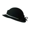 Nuevo sombrero de pescador de lana para mujer con lazo y ala enrollada para otoño e invierno, estilo vintage francés elegante milenial