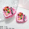 Pastel de Corazón Crema Pintado de Tamaño Mediano Accesorios de Resina para Hacer Manualidades Pasador Hecho a Mano Funda para Teléfono Colgante Pequeño Decoración para Zueco