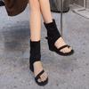 Sandalias de Moda Retro para Mujer que Aumentan la Altura, Estilo Celebridad de Internet, Zapatos Romanos Elegantes con Tiras para los Dedos para Combinar con Vestidos, Verano 2026