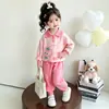 Conjunto de Niña para Primavera y Otoño 2026 Nueva Moda Ropa de Otoño Infantil para Bebés Sudadera Casual Elegante con Estampado de Gato para Deportes